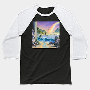 Beach Sunset Fantasy Scifi Baseball T-Shirt